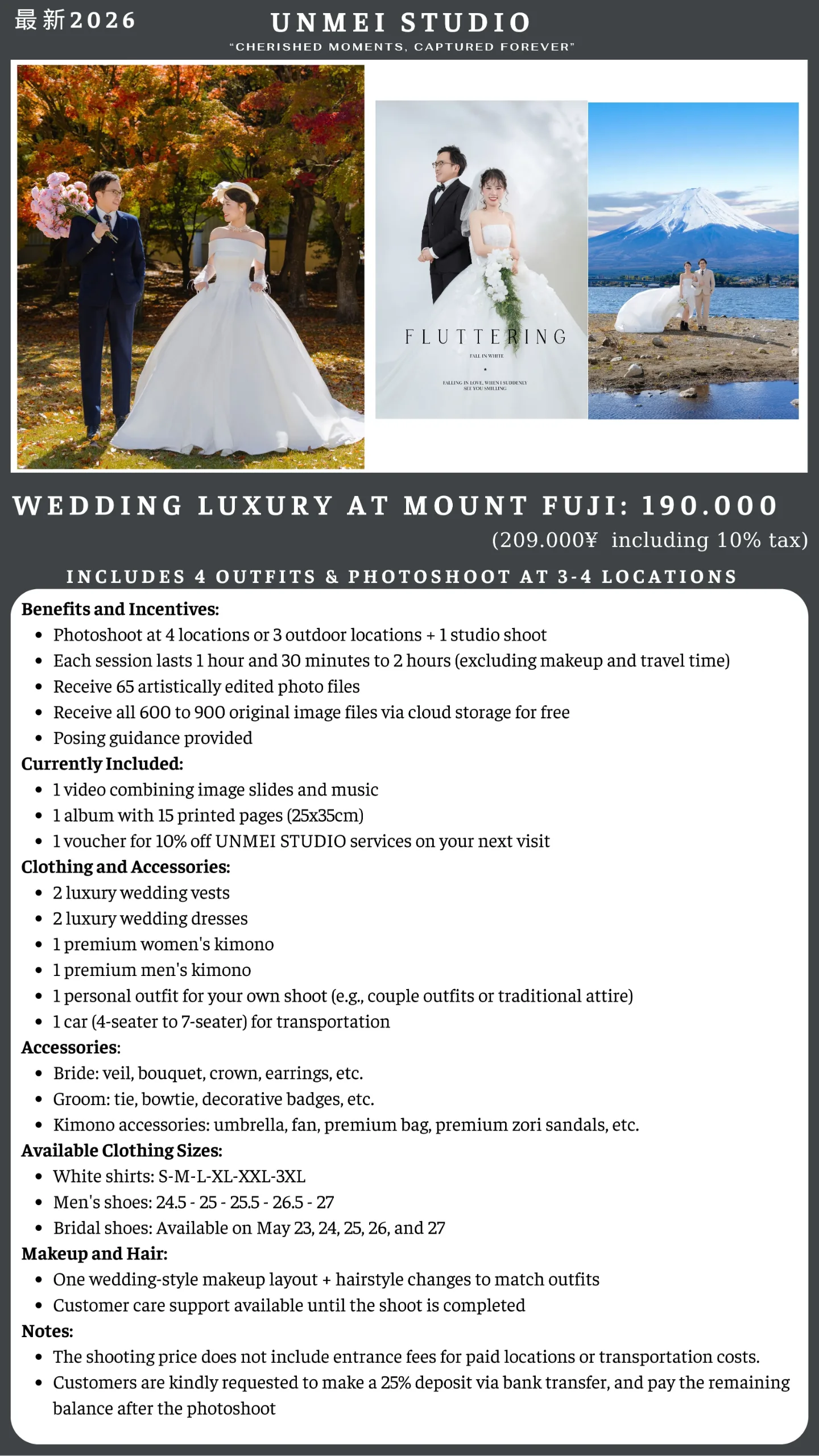 Wedding Packages at Mount Fuji